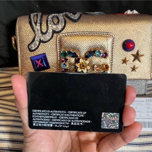 Authentic⚠️Dolce & Gabbana Gold and Silver Embellished Crossbody Bag - Picture 3 of 11